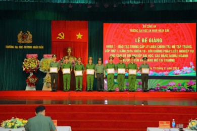 Trường Đại học An ninh nhân dân tổ chức Lễ Bế giảng lớp Trung cấp lý luận chính trị và khóa Bồi dưỡng pháp luật, nghiệp vụ Công an