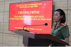 Trường Đại học An ninh nhân dân tổ chức trao trợ cấp khó khăn đột xuất từ Quỹ Nghĩa tình đồng đội Công an nhân dân cho học viên