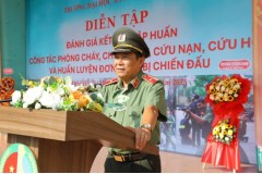 Trường Đại học An ninh nhân dân tổ chức diễn tập đánh giá kết quả tập huấn công tác PCCC, CNCH, huấn luyện đơn vị dự bị chiến đấu và bảo đảm an ninh trật tự