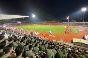 Trường Đại học An ninh nhân dân tổ chức cho học viên tham dự Lễ Khai mạc Giải bóng đá vô địch quốc gia LPBANK V.LEAGUE 1 2025 - 2026, cổ vũ trận đấu giữa CLB bóng đá CATP. Hồ Chí Minh và CLB bóng đá Hà Nội