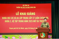 Trường Đại học An ninh nhân dân tổ chức Lễ Khai giảng các lớp Khóa 2 - Đào tạo trung cấp lý luận chính trị, hệ tập trung và Khóa 5 – Đối với công dân tốt nghiệp trình độ đại học trở lên.