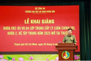 Trường Đại học An ninh nhân dân tổ chức Lễ Khai giảng các lớp Khóa 2 - Đào tạo trung cấp lý luận chính trị, hệ tập trung và Khóa 5 – Đối với công dân tốt nghiệp trình độ đại học trở lên.