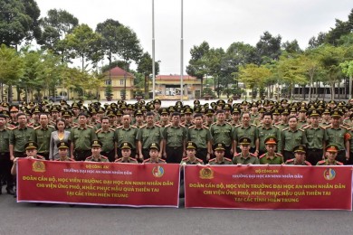 Trường Đại học An ninh nhân dân chi viện lực lượng ứng phó, khắc phục hậu quả do mưa lũ tại các tỉnh Nam Trung Bộ