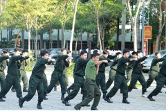 Đơn vị dự bị chiến đấu Trường Đại học An ninh nhân dân tăng cường huấn luyện bảo vệ Đại hội đại biểu toàn quốc lần thứ XIV của Đảng