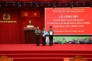 Đảng ủy Quản lý học viên và Sinh viên tổ chức công bố các quyết định tách, thành lập chi bộ mới