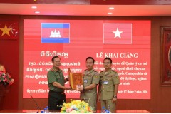 Trường Đại học An ninh nhân dân tổ chức Lễ khai giảng Lớp Bồi dưỡng và Khóa đào tạo trình độ đại học cho cán bộ Bộ Nội vụ Vương quốc Campuchia 