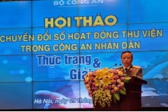 Đoàn đại biểu Trường Đại học An ninh nhân dân tham dự Hội thảo khoa học cấp Bộ “Chuyển đổi số hoạt động thư viện trong CAND: Thực trạng và giải pháp”