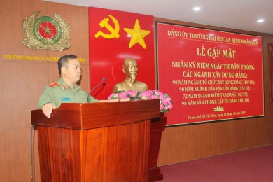 Đảng ủy Trường Đại học An ninh nhân dân tổ chức gặp mặt trang trọng, ý nghĩa nhân kỷ niệm ngày truyền thống các ngành xây dựng Đảng năm 2020
